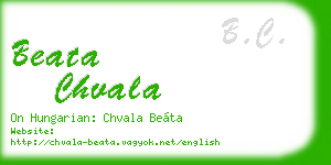 beata chvala business card